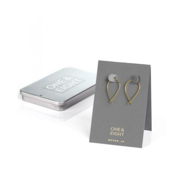 One & Eight Mini Crossover Earrings - Gold