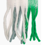 Green Large Colourblock Square Print Heavyweight Scarf