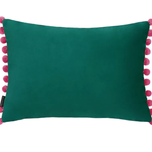Fiesta Feather Cushion - Teal/Berry