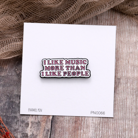 I Like Music Enamel Pin