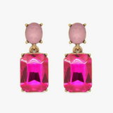 Last True Angel Oval Twin Gem Earring - Pink