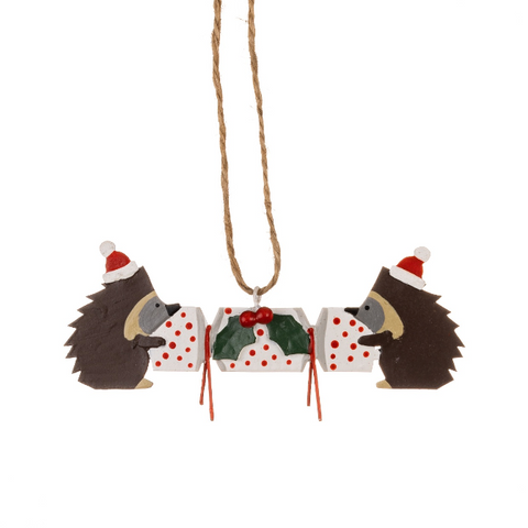Hedgehogs and Spotty Cracker Decoration