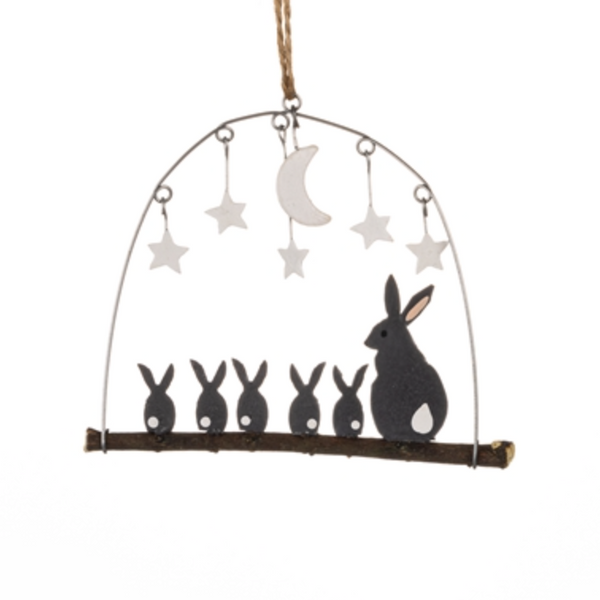 Star Gazing Rabbits Decoration