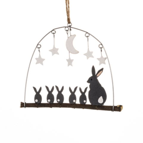 Star Gazing Rabbits Decoration