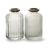 Jazz Bottle Clear Vase - Gold Rim