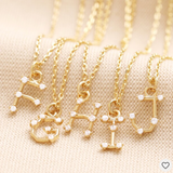 Lisa Angel Crystal Constellation Initial Necklace in Gold
