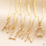 Lisa Angel Crystal Constellation Initial Necklace in Gold
