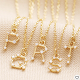 Lisa Angel Crystal Constellation Initial Necklace in Gold