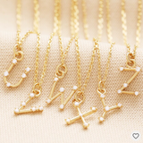 Lisa Angel Crystal Constellation Initial Necklace in Gold