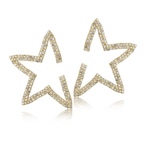 Big Metal Sylvie Diamante Star Earrings