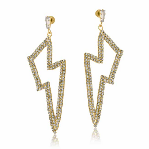 Big Metal Demetra Lightening Bolt Earrings