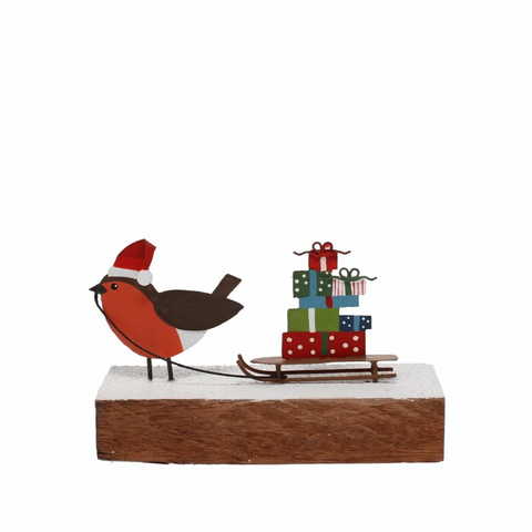 Robins Pulling a Sledge Decoration