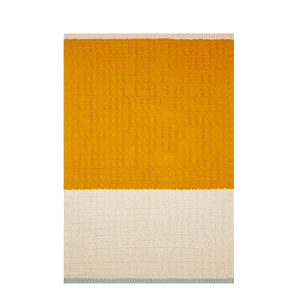 Sophie Home Textured Baby Blanket: Citrus & Cream