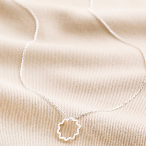 Lisa Angel Wavy Lines Pendant Necklace - Silver
