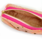 Gold Heart Cosmetic Pouch