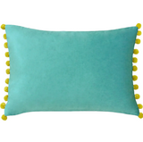 Fiesta Feather Cushion - Teal/Bamboo