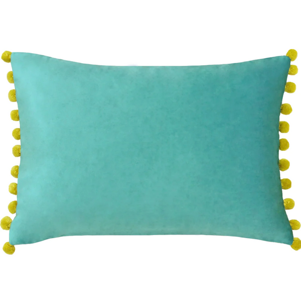 Fiesta Feather Cushion - Teal/Bamboo