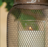 Mesh Lantern Cylinder with Glass