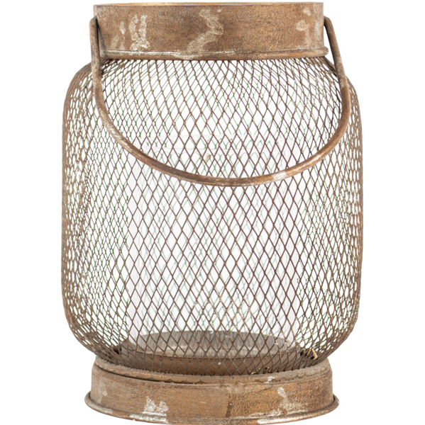 Mesh Lantern Cylinder with Glass