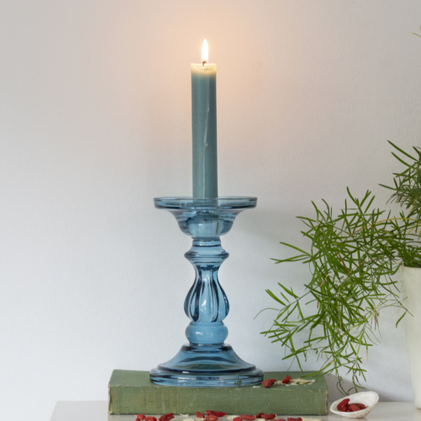 Glass Candle Holder Azure