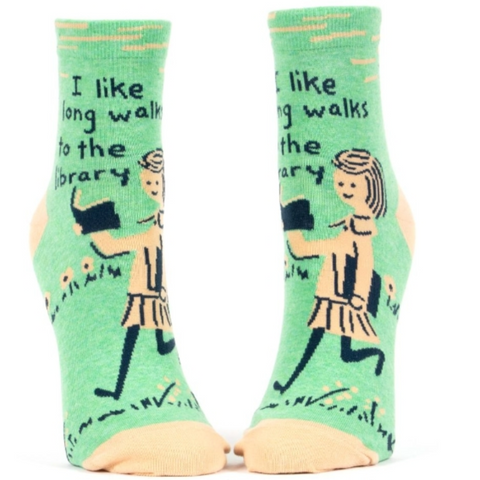 I Like Long Walks To The Library Socks