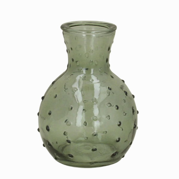 Green Dimple Dotty Stem Vase