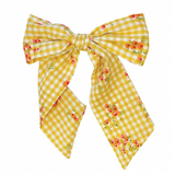 Rockahula Floral Gingham Long Bow Clip