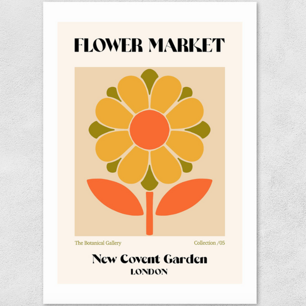 New Covent Garden Flower Market Print in Black Frame