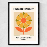 New Covent Garden Flower Market Print in Black Frame