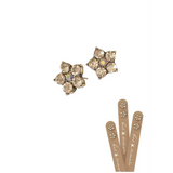 Hot Tomato Five Petal Floral Stud - Old Gold/Golden