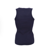 Black Colour Ena Rib Tank Top - Navy