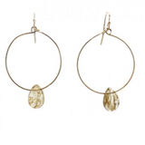 Isles & Stars Stone With Round Wire Earrings - Gold