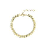 Isles & Stars Hand Made Leaf Chains With Small Pearl Bracelet