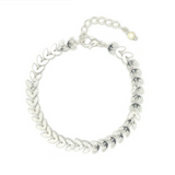 Isles & Stars Hand Made Leaf Chains With Small Pearl Bracelet