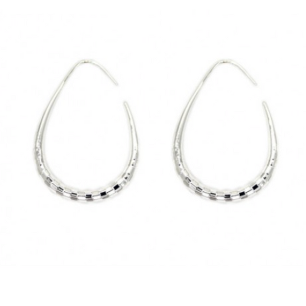 Isles & Stars Texture Oval Shape Earrings