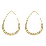 Isles & Stars Texture Oval Shape Earrings