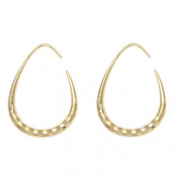 Isles & Stars Texture Oval Shape Earrings