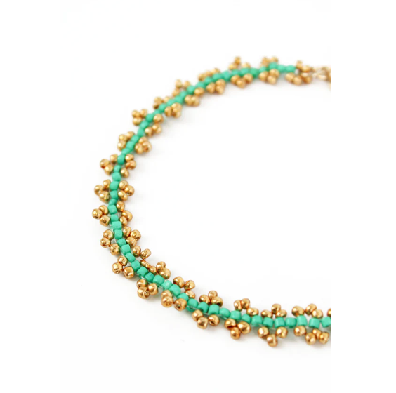 Turquoise Beaded Flower Bracelet