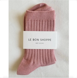 Le Bon Shoppe Her Cotton Ribbed Socks - Desert Rose