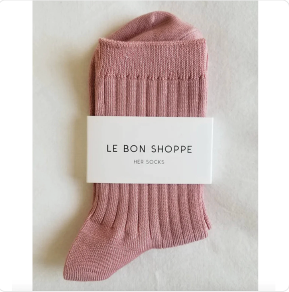 Le Bon Shoppe Her Cotton Ribbed Socks - Desert Rose