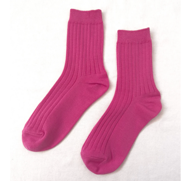 Le Bon Shoppe Her Cotton Ribbed Socks - Bright Pink