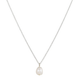 One & Eight Pearl Silver Necklace