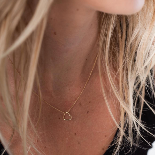 One & Eight Gold Heart Necklace