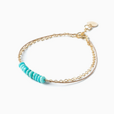 Turquoise Gold & Silk Bracelet