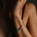 Turquoise Gold & Silk Bracelet