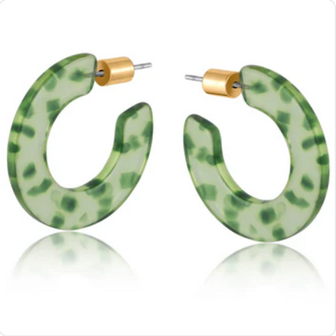 Big Metal Marseille Flat Resin Hoop Earrings