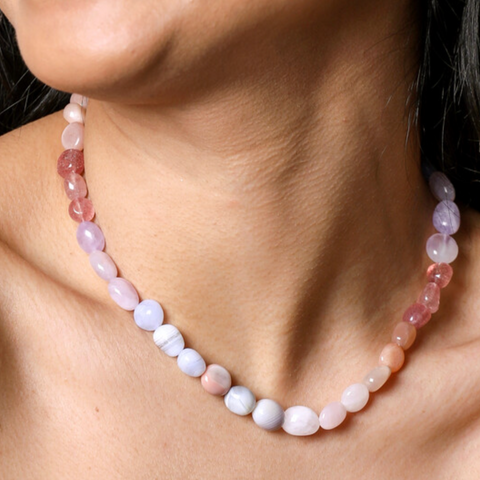 Chunky Semi-Precious Stone Beaded Necklace - Lisa Angel