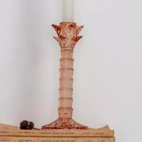 Montebello Glass Candlestick - Rose