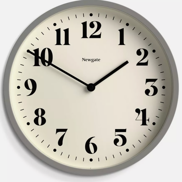 Number Four Clock Posh Grey