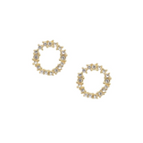 White Leaf Crystal Circle - Gold